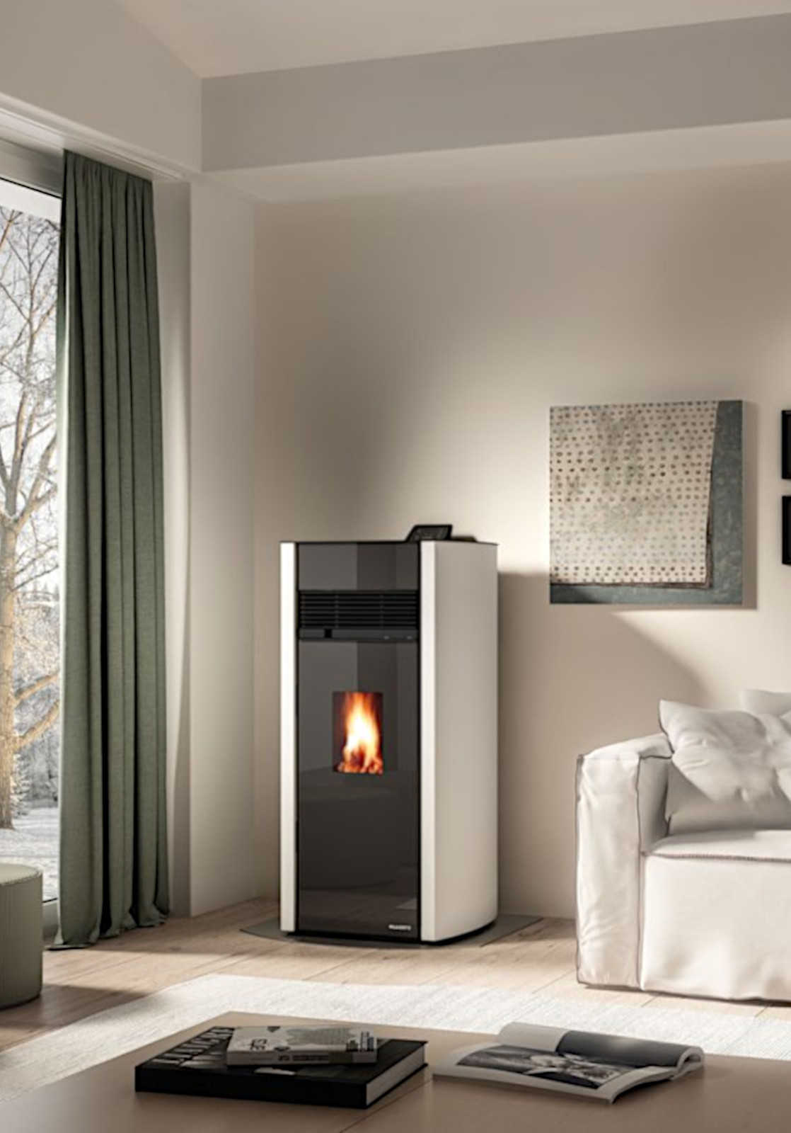 Stufa-a-pellet-Bianca-Lux-9-12kW